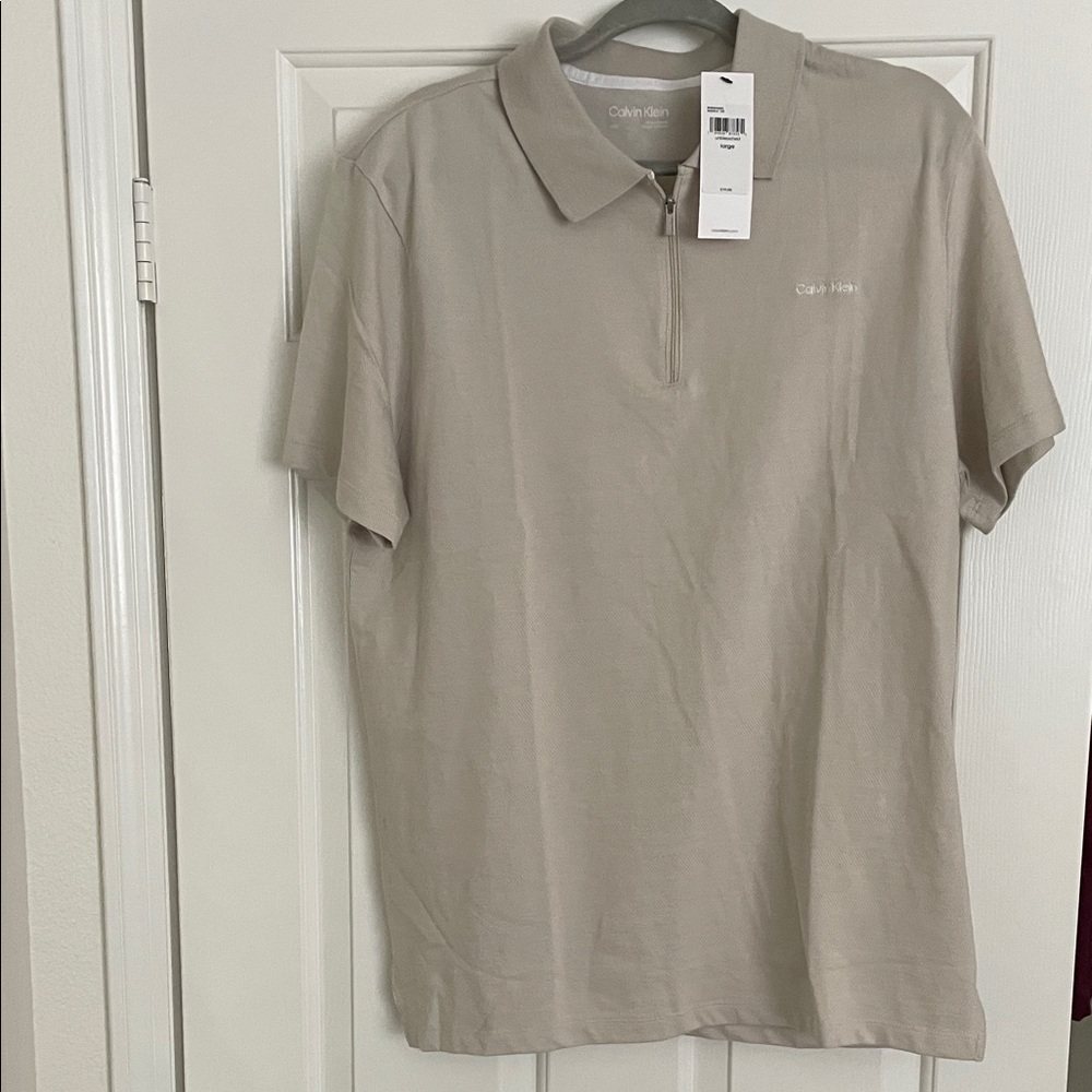 Calvin Klein Men's Light Tan Polo Shirt